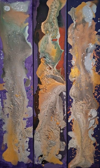 Nr 777 Waterfalls 3x20x100 cm Jahr 2024